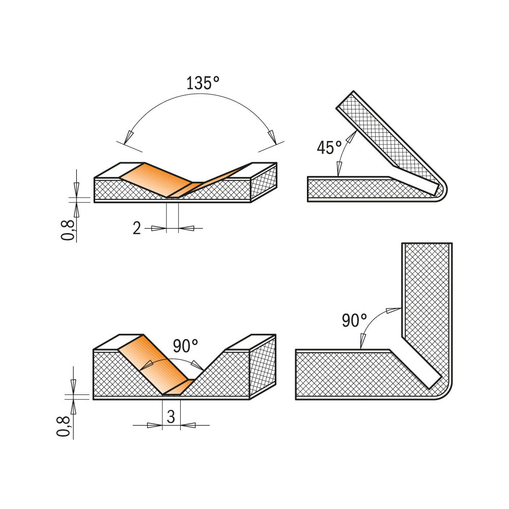 Čelná fréza pre Alucobond - D=18 I=7,4 A=90 S=8