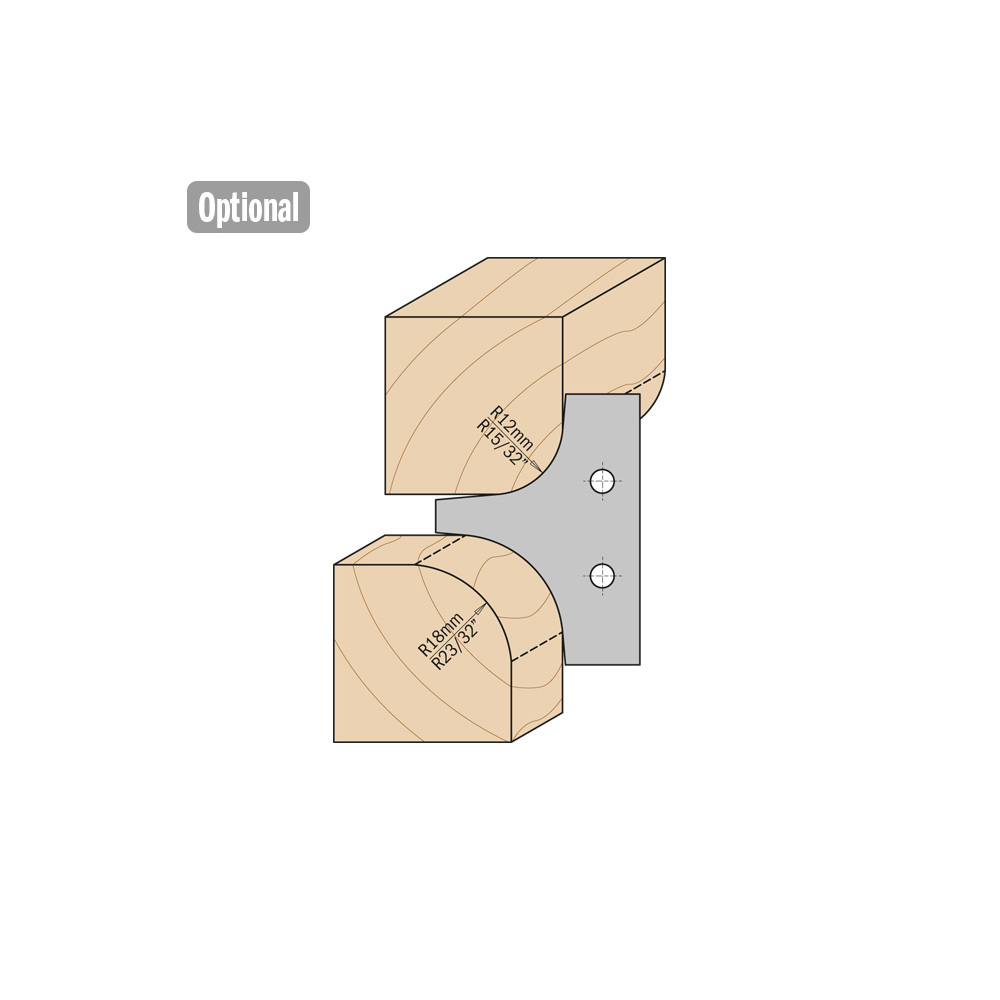 CMT Zaobľovacia frézovacia hlava konvex-konkáv - D=121 I=34,8 F=35 RPM=6300-10500