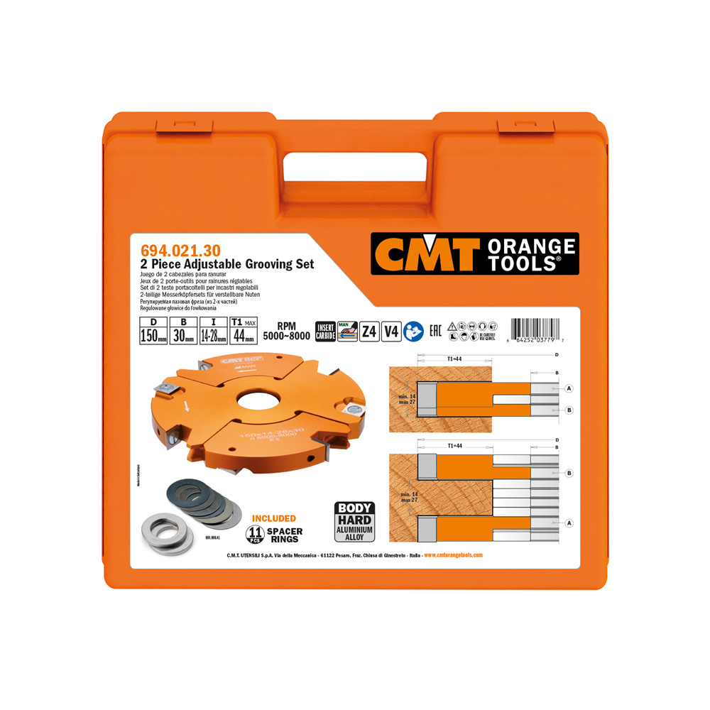 CMT Nastaviteľná drážkovacia frézovacia hlava - D=170 I=20-39 F=30 RPM=4400-7400