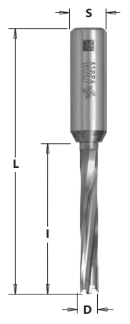 Kolíkovací vrták nepriechodný (D=8 mm; l=30 mm; L=70 mm; S=10x24 mm) LH