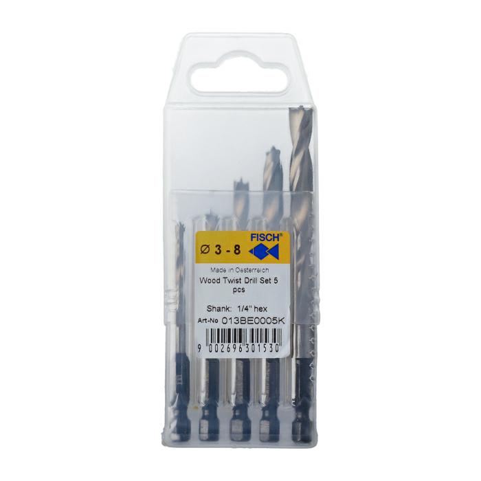 Súprava vrtákov HSS so šesťhrannou stopkou 5 ks - 3, 4, 5, 6, 8 mm