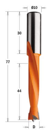 Kolíkový vrták, nepriechodný (D=10,5 mm; I=43 mm; L=77 mm; Z2) LH