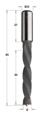 Kolíkový vrták, nepriechodný (D=5 mm; I=65 mm; L=105 mm; Z2) RH
