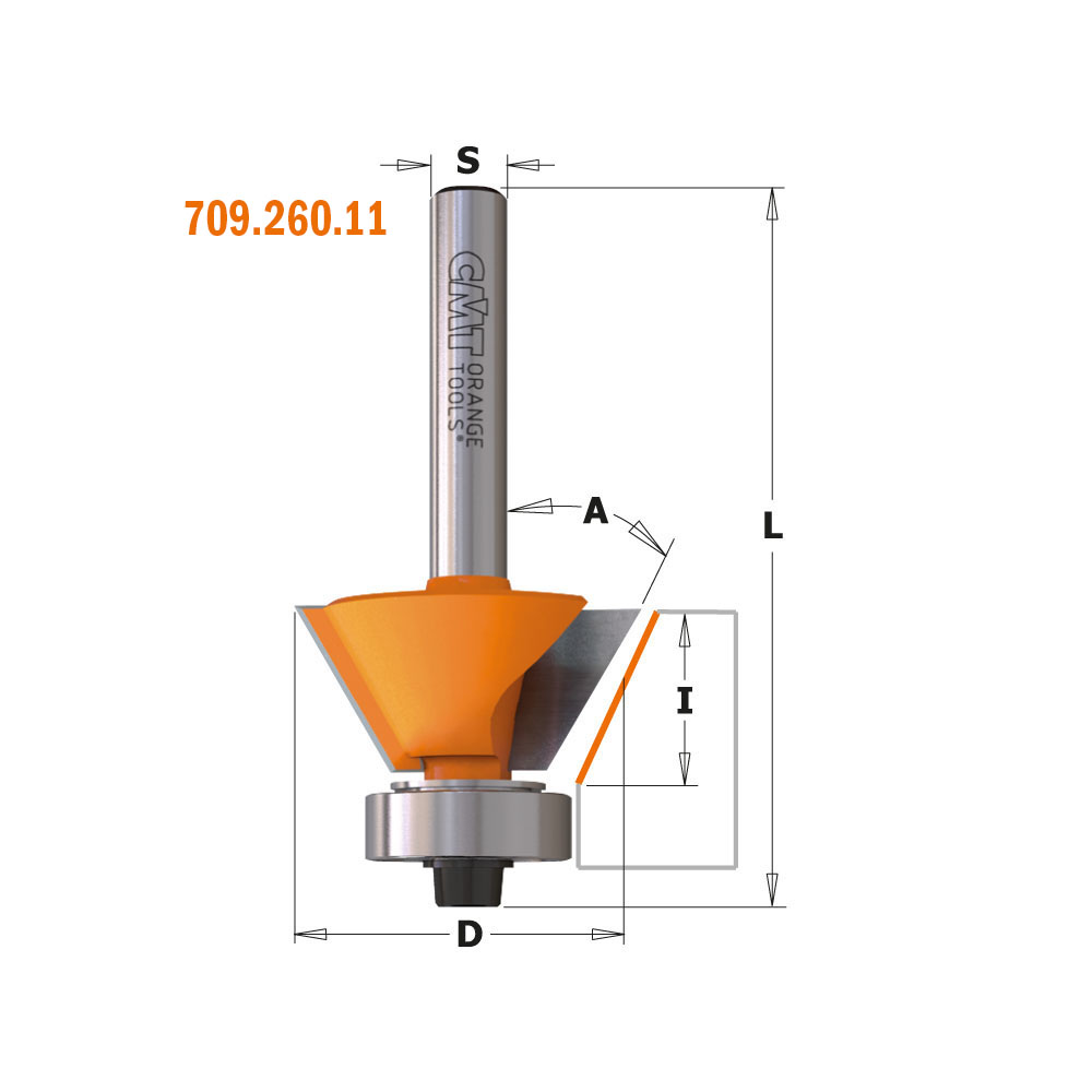 CMT - Kombinovaná fréza (D=27; l=9; L=55; a30°; S=6; Z2; HW; RH)